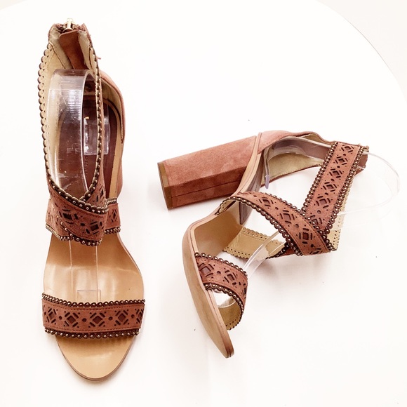 {Zara Woman} Embellished Suede Strapped Heels - Picture 7 of 16